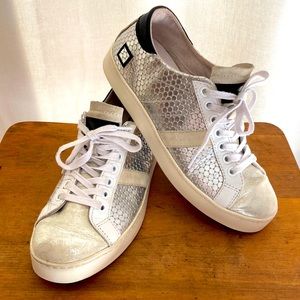 D.A.T.E. Hill Low Silver Metallic Sneakers